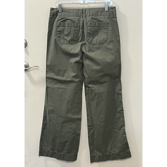 Ruff Hewn Womens 100% Cotton Pants Green Wide Leg Opening Pants RN 69016 Sz 8 - Picture 3 of 10
